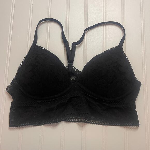 Victorias Secret Padded Lace Bra Bralette Intimates Racerback Womens Small - Picture 1 of 5